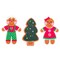 Set of 3 Painted Wooden Gingerbread Cutout DIY Craft 5 Inches